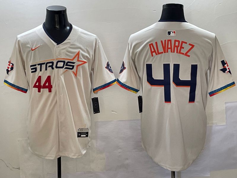 Men Houston Astros #44 Alvarez Cream Fourth generation Joint Name 2025 Nike MLB Jersey style 4153